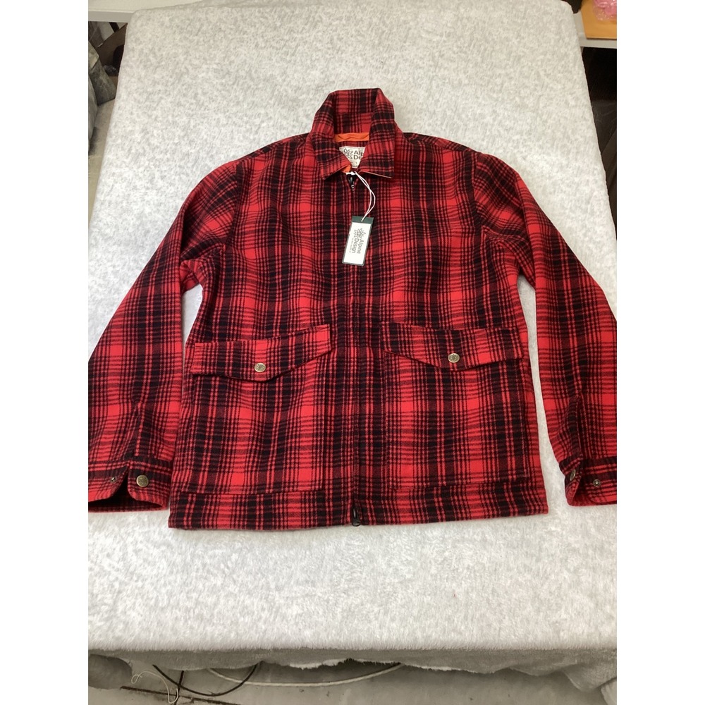 Alpine Design Willard Plaid Zip Jacket Mens S Red Black Wool Blend ADM06 NWT